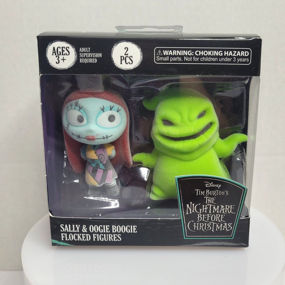 Disney Nightmare Before Christmas Sally Oogie Boogie Flocked Figures Set